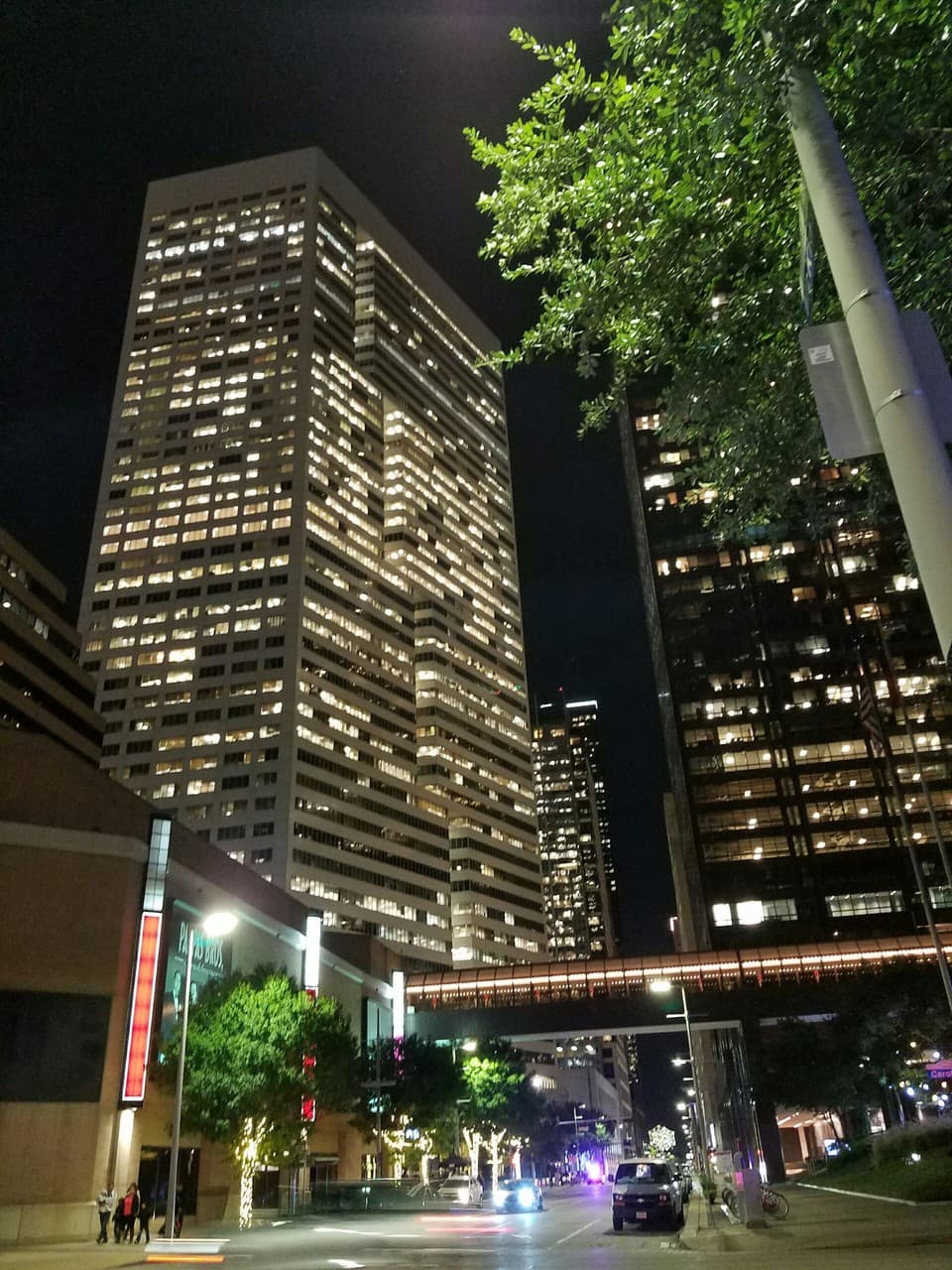 Downtown at night.
