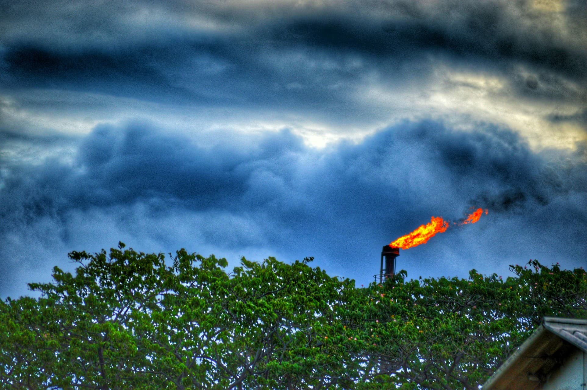fire in rain