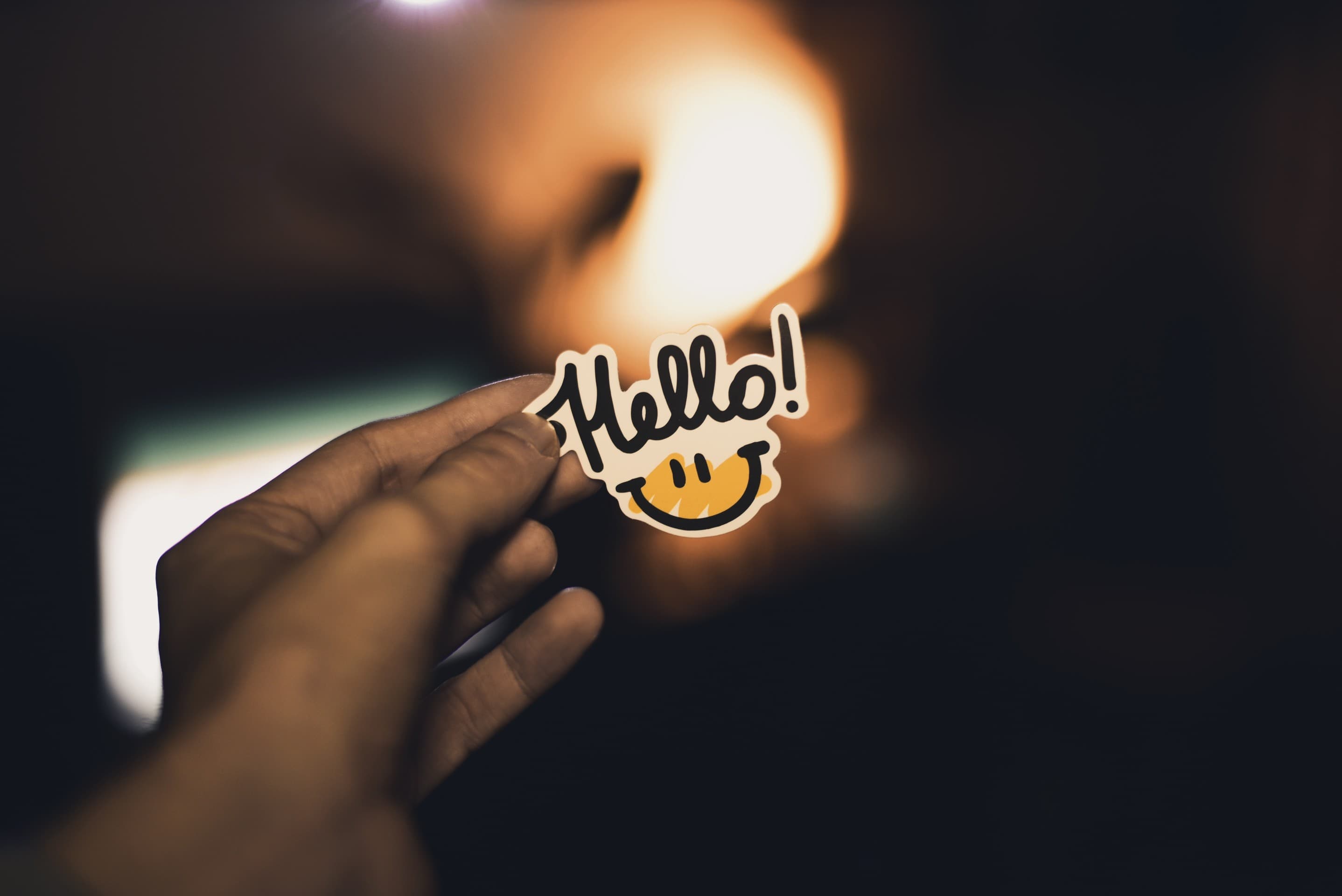 Smile Inscription Hand Hello
