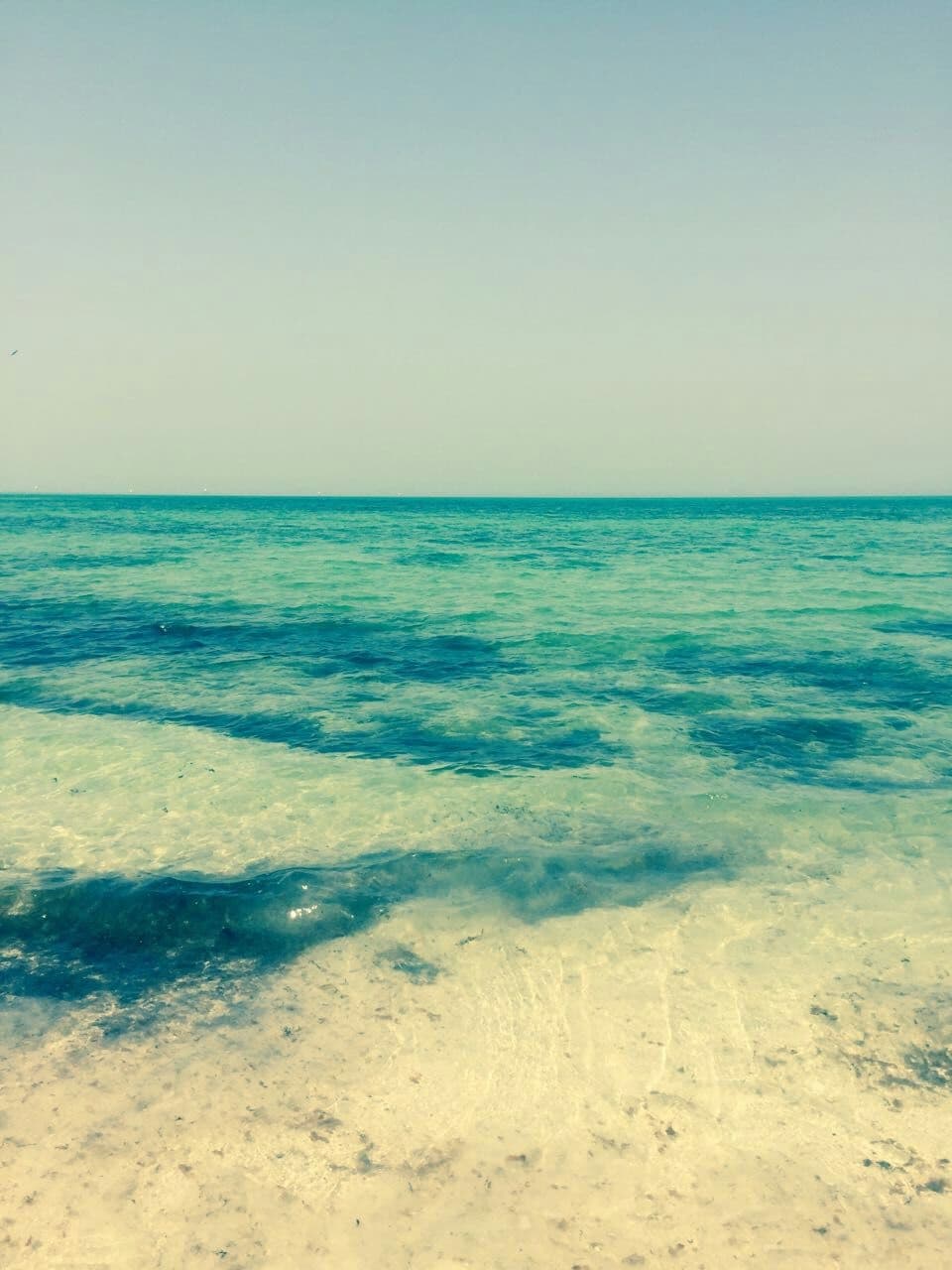 out into the sea