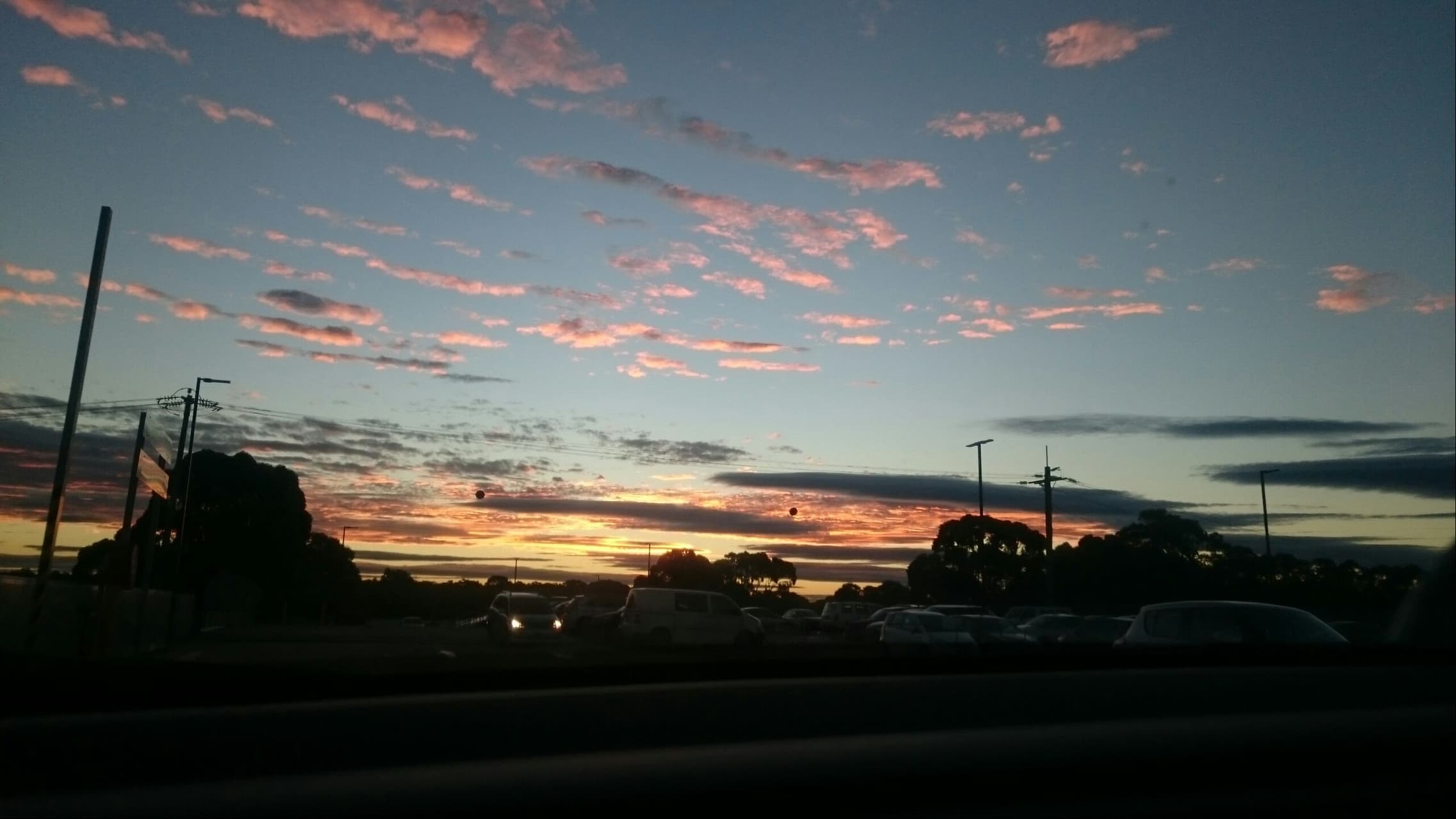 Through the car windshield