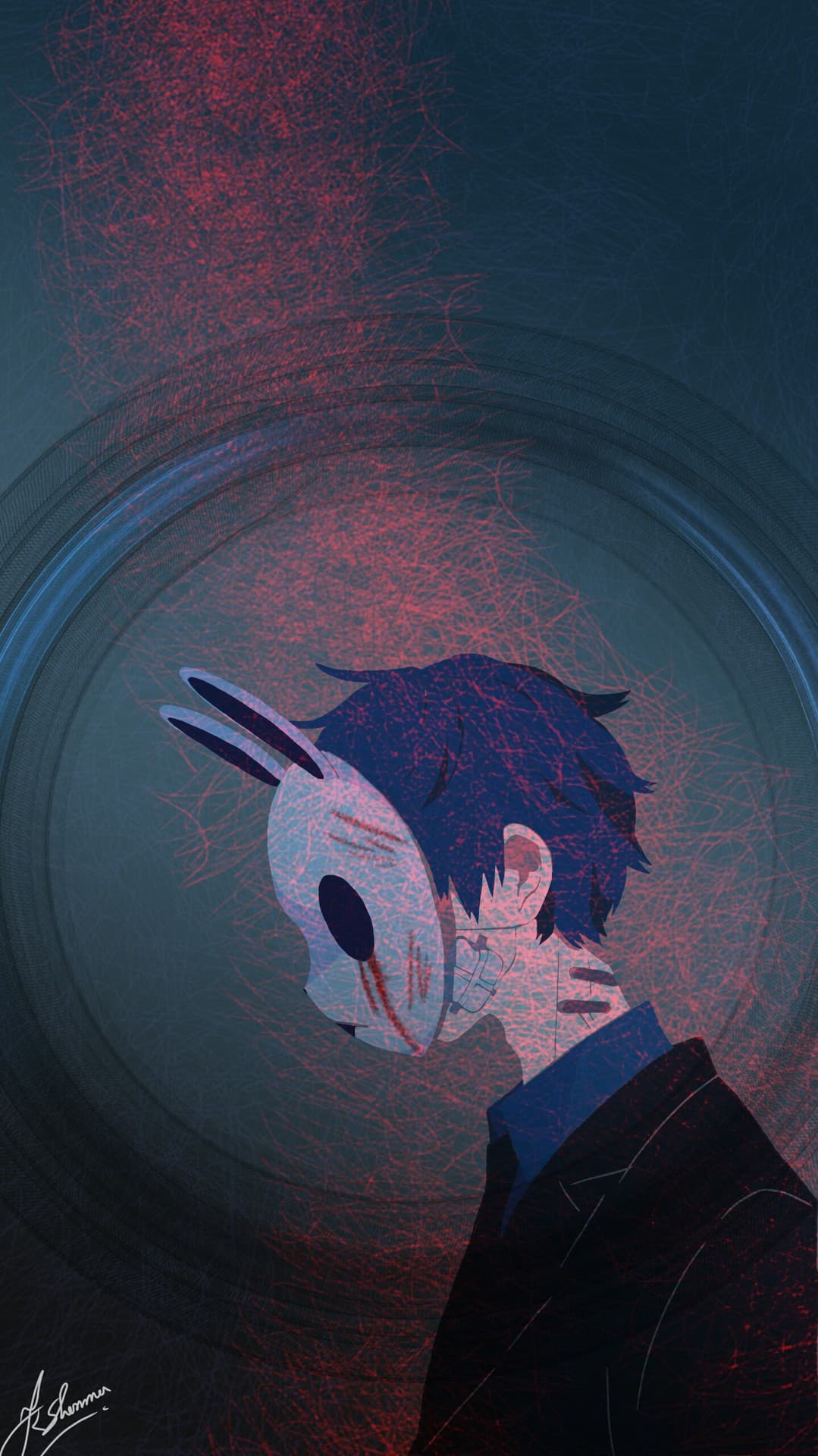 masked anime boy