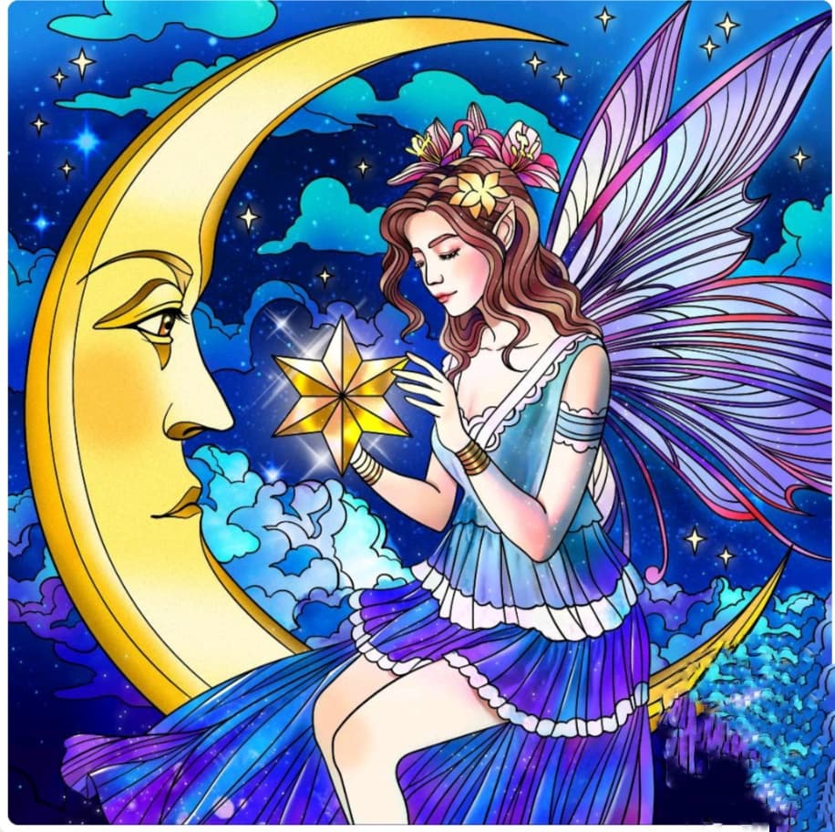 A beautiful girl with moon
