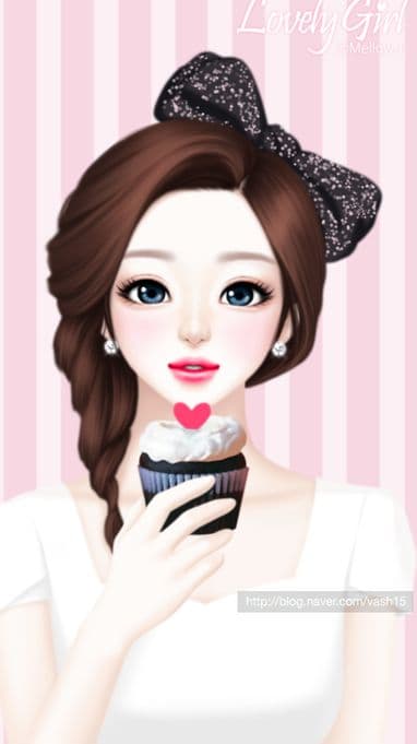pretty girl is eating cake