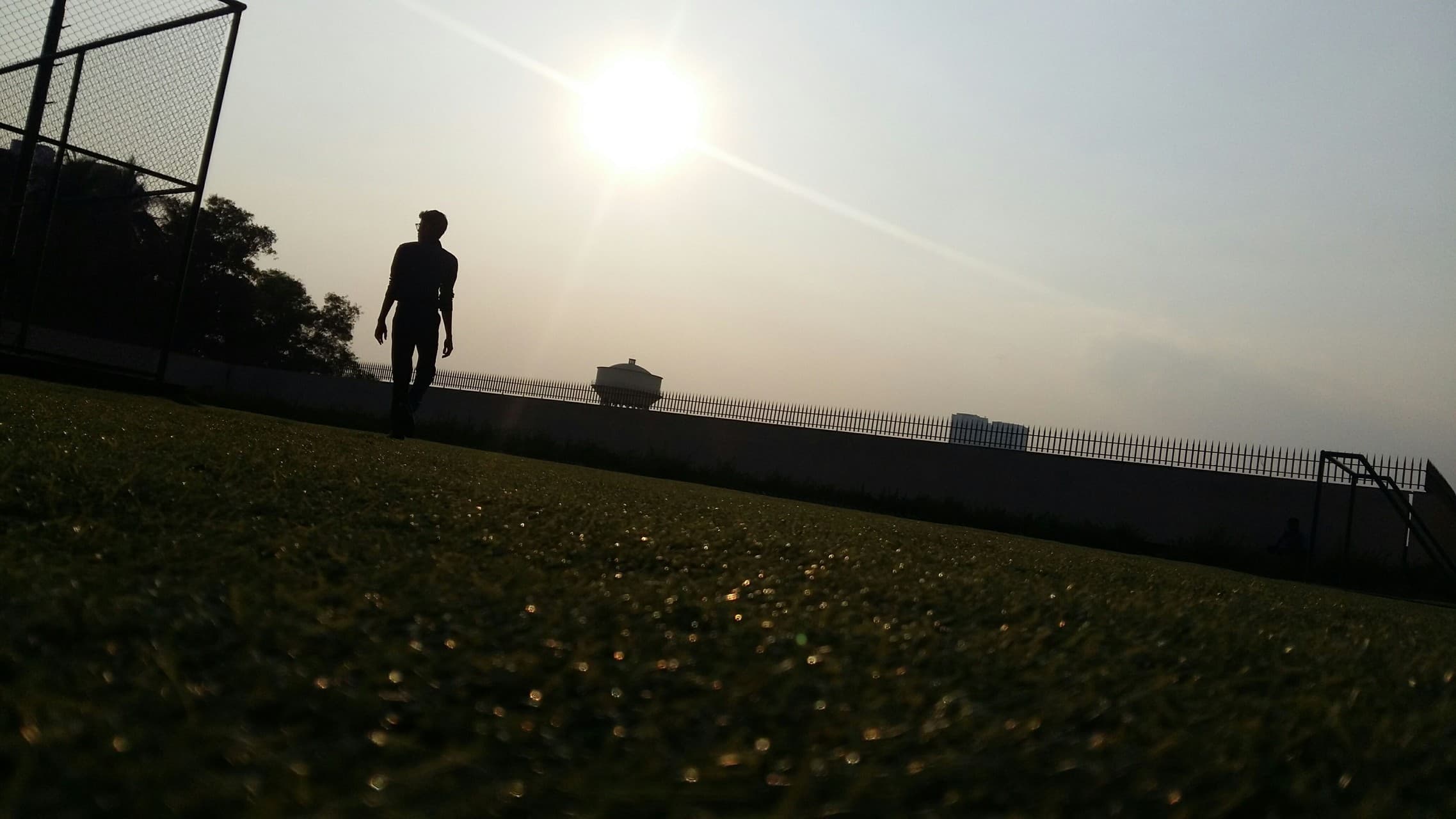 Walking under sun