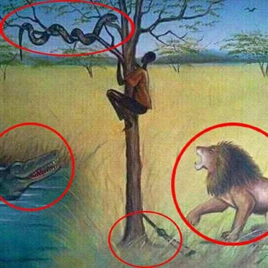 how will the man safe himself...
