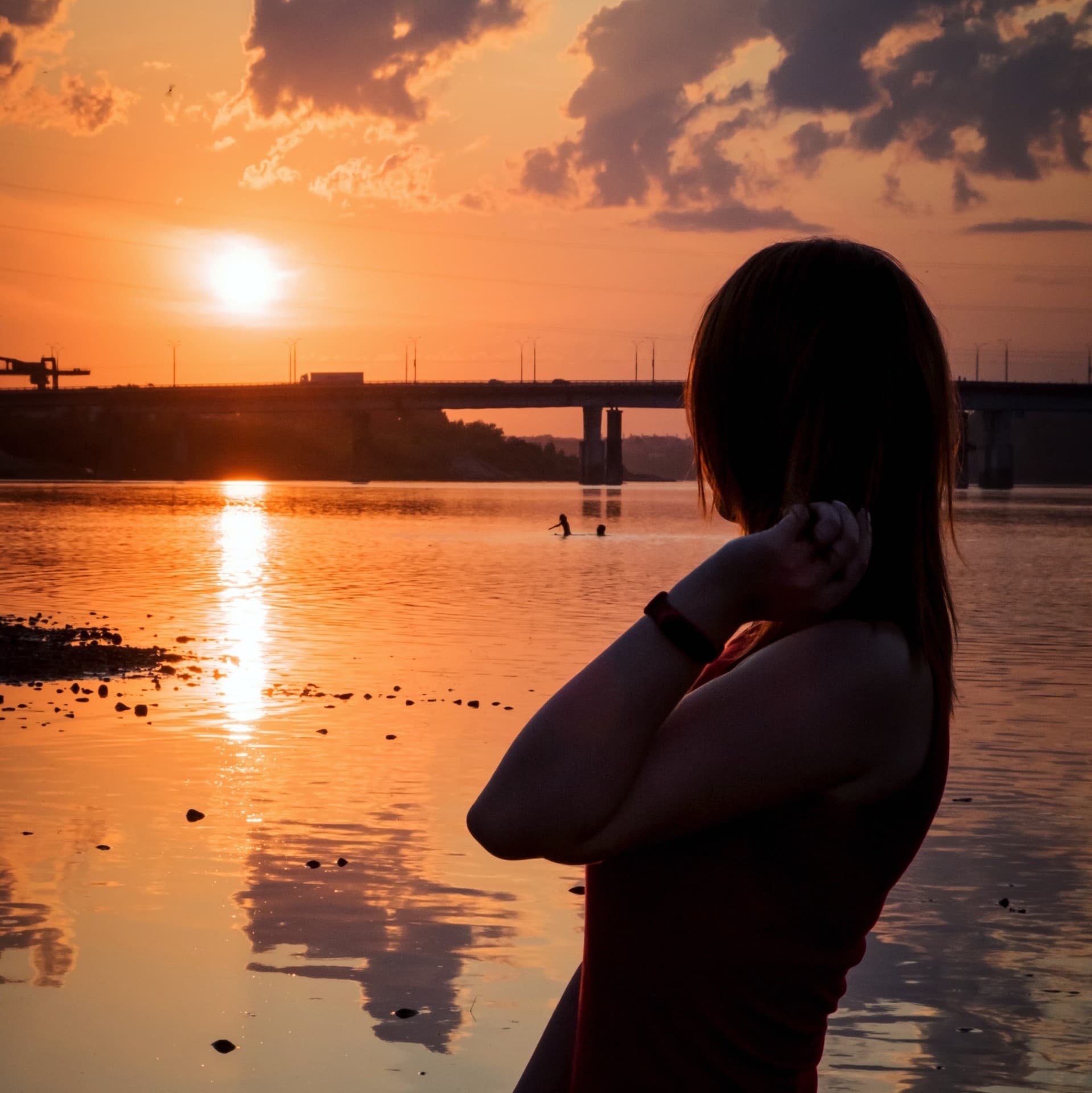 sunset on the river