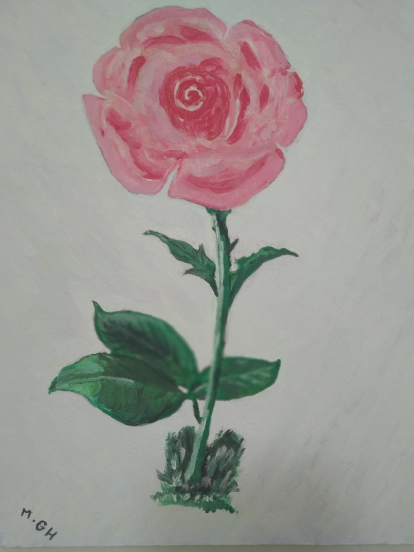 Work with gouache paint