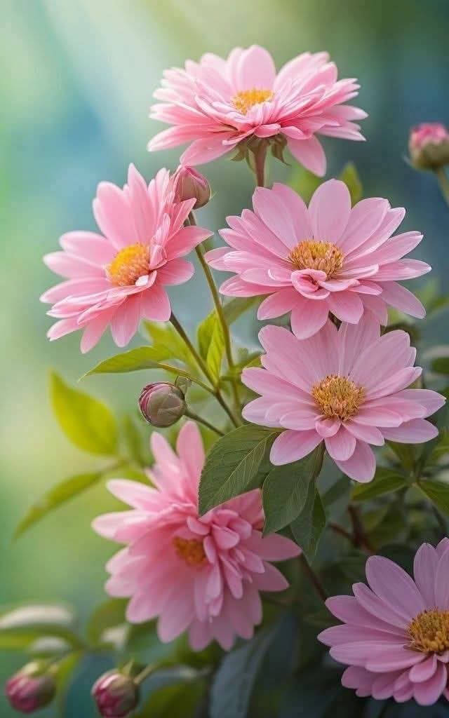 데이지 꽃, 핑크 배경화면