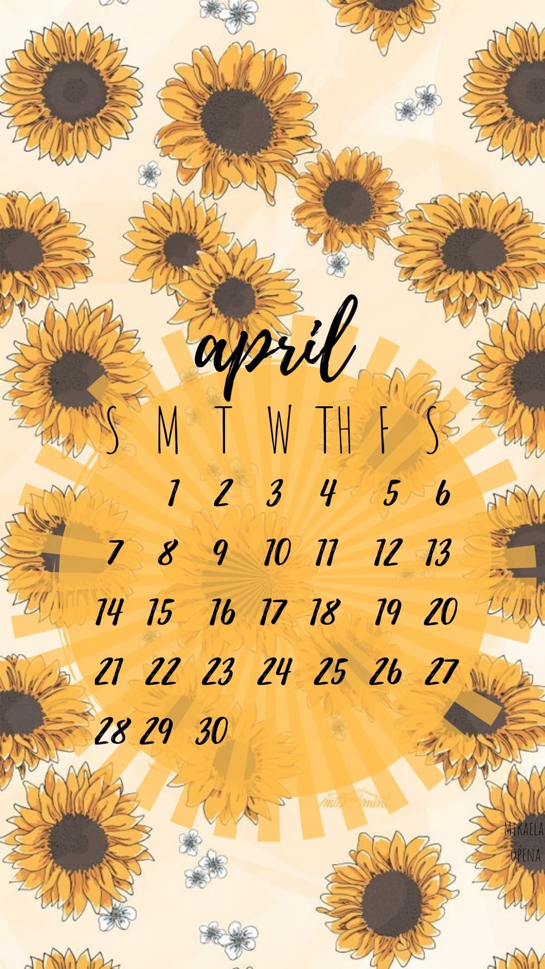 an april calendar for yall (2019)