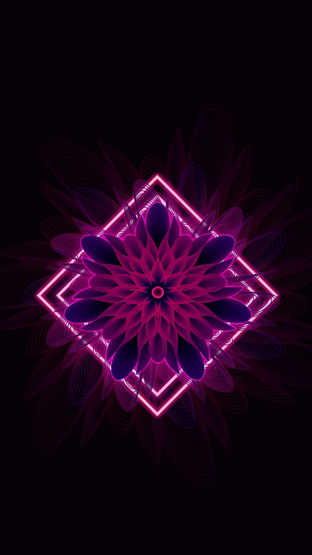 Pink Neon Flower
