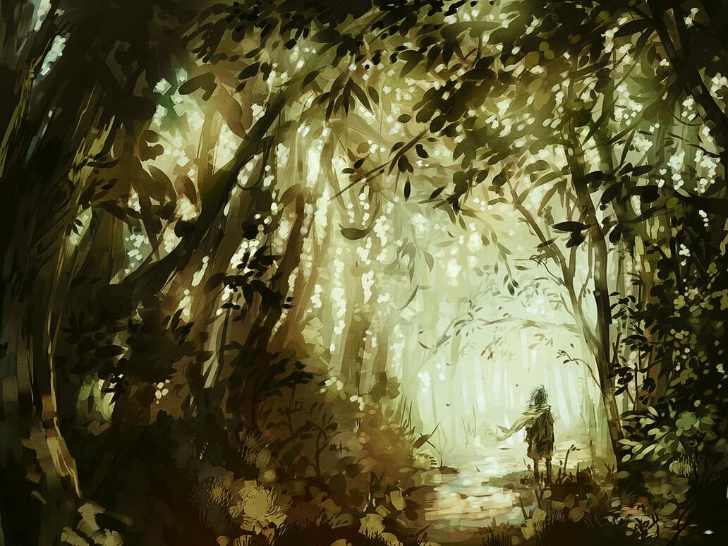 Walking through the woods