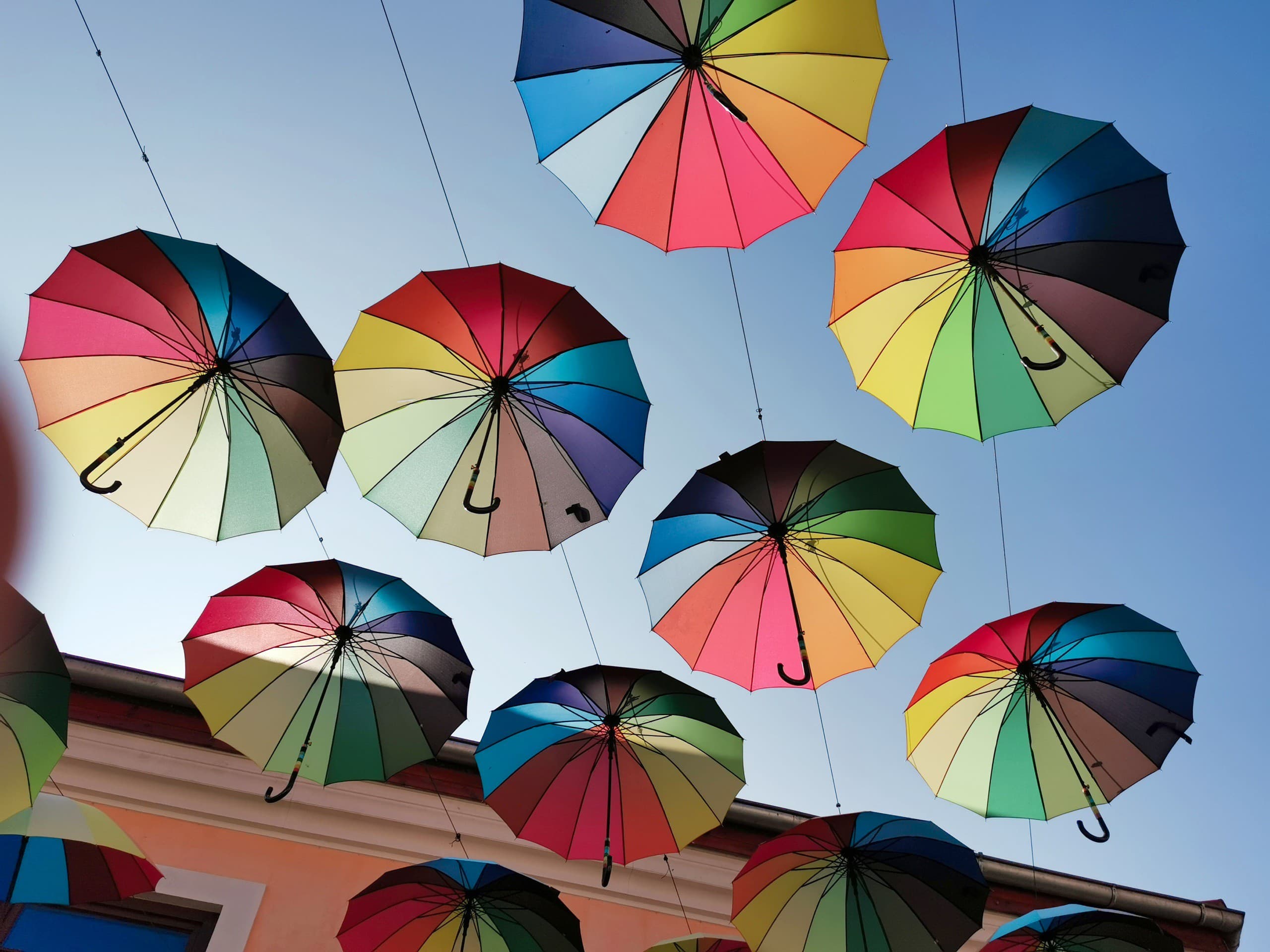umbrellas in the sky