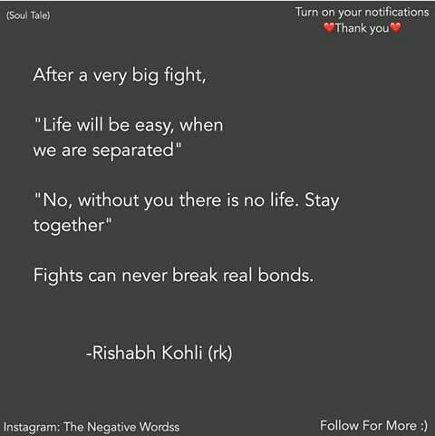 Fights can never break real bonds...